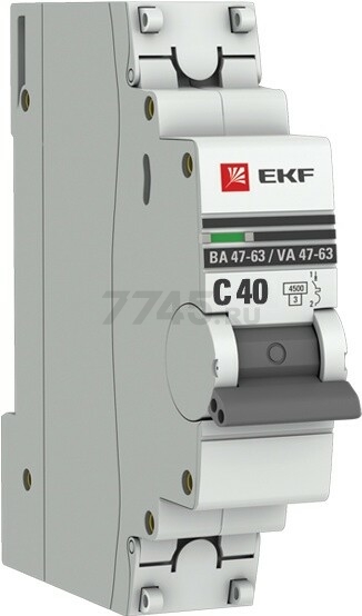 Автоматический выключатель EKF PROxima ВА 47-63 1P 40А C 4,5кA (mcb4763-1-40C-pro)