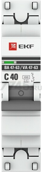 Автоматический выключатель EKF PROxima ВА 47-63 1P 40А C 4,5кA (mcb4763-1-40C-pro) - Фото 2