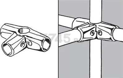 Соединитель для 4-х труб AKS 562 S-T d25 мм алюминий блеск (30295) - Фото 2