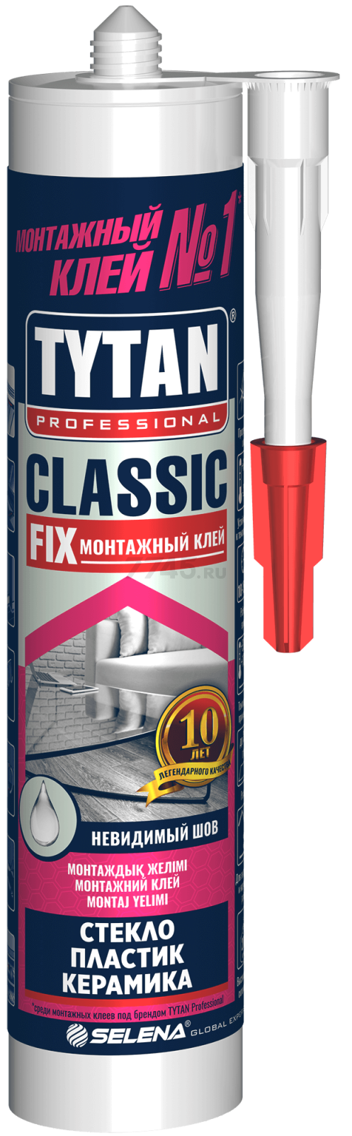 Клей монтажный TYTAN Professional Classic Fix каучуковый прозрачный 310 мл