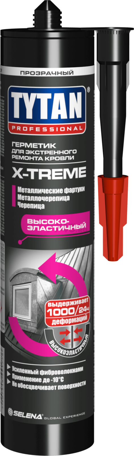 Герметик каучуковый TYTAN Professional X-treme для экстренного ремонта кровли прозрачный 310 мл