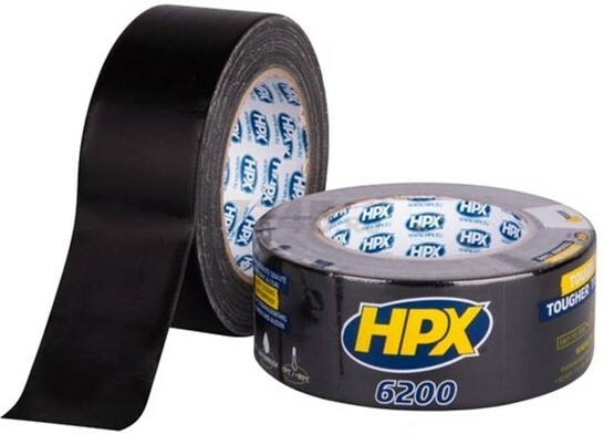 Лента армированная HPX 6200 48 мм х 25 м черная (CB5025)