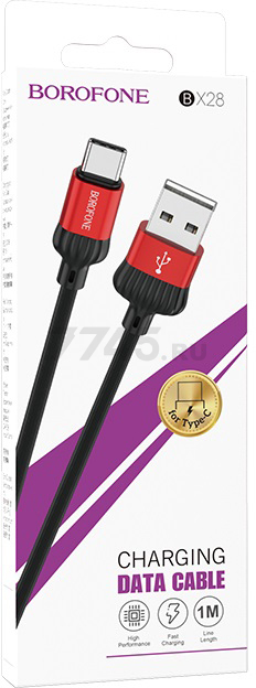Кабель BOROFONE BX28 Dignity USB-C красный - Фото 4