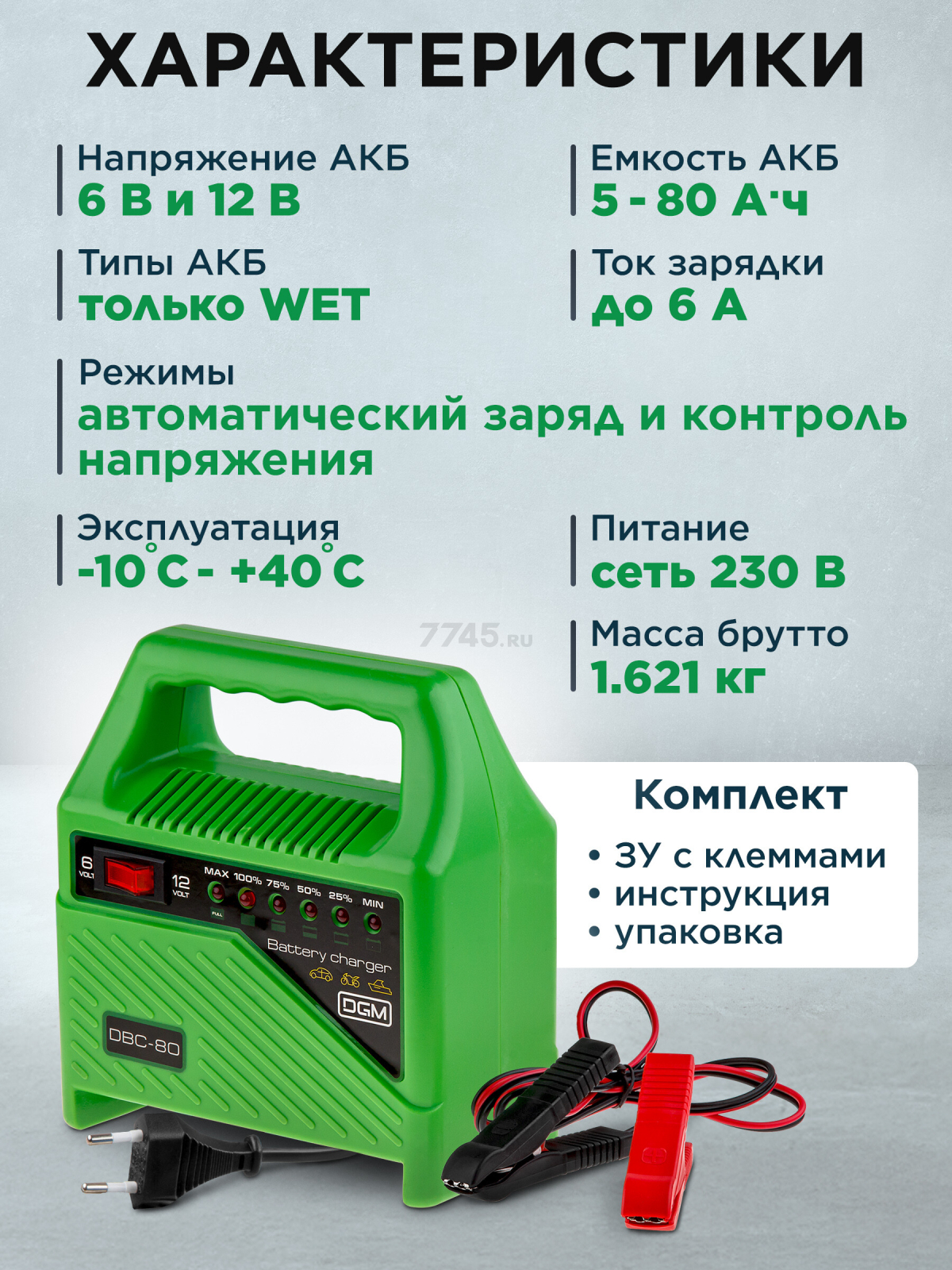 Устройство зарядное DGM DBC-80 - Фото 2