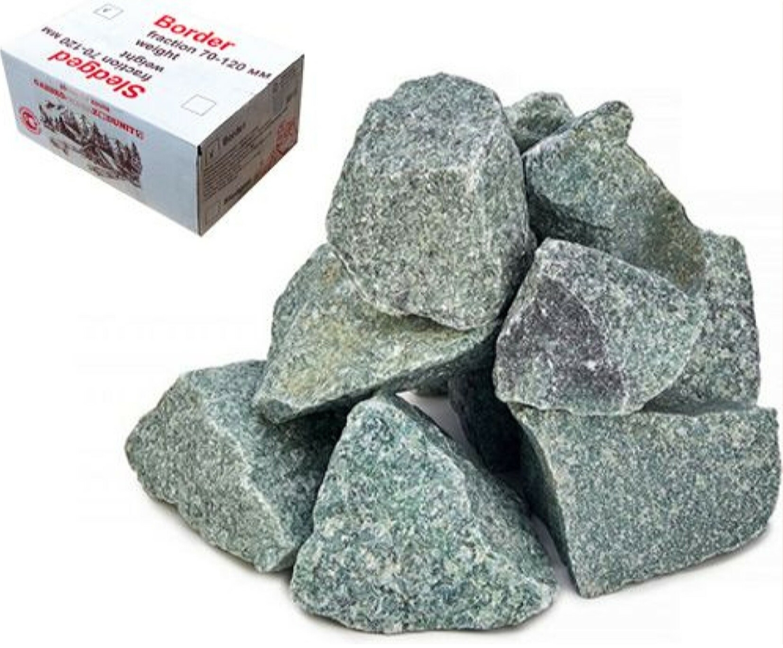 Камень для бани и сауны ARIZONE Жадеит колотый коробка 10 кг (62-101004)