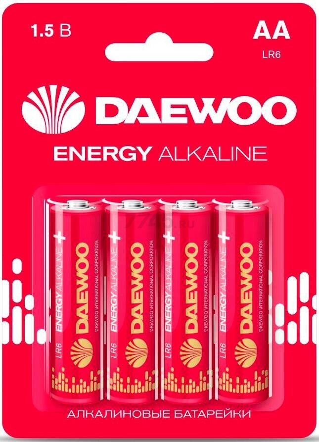 Батарейка AA DAEWOO Energy 1,5 V алкалиновая 4 штуки (5029781)