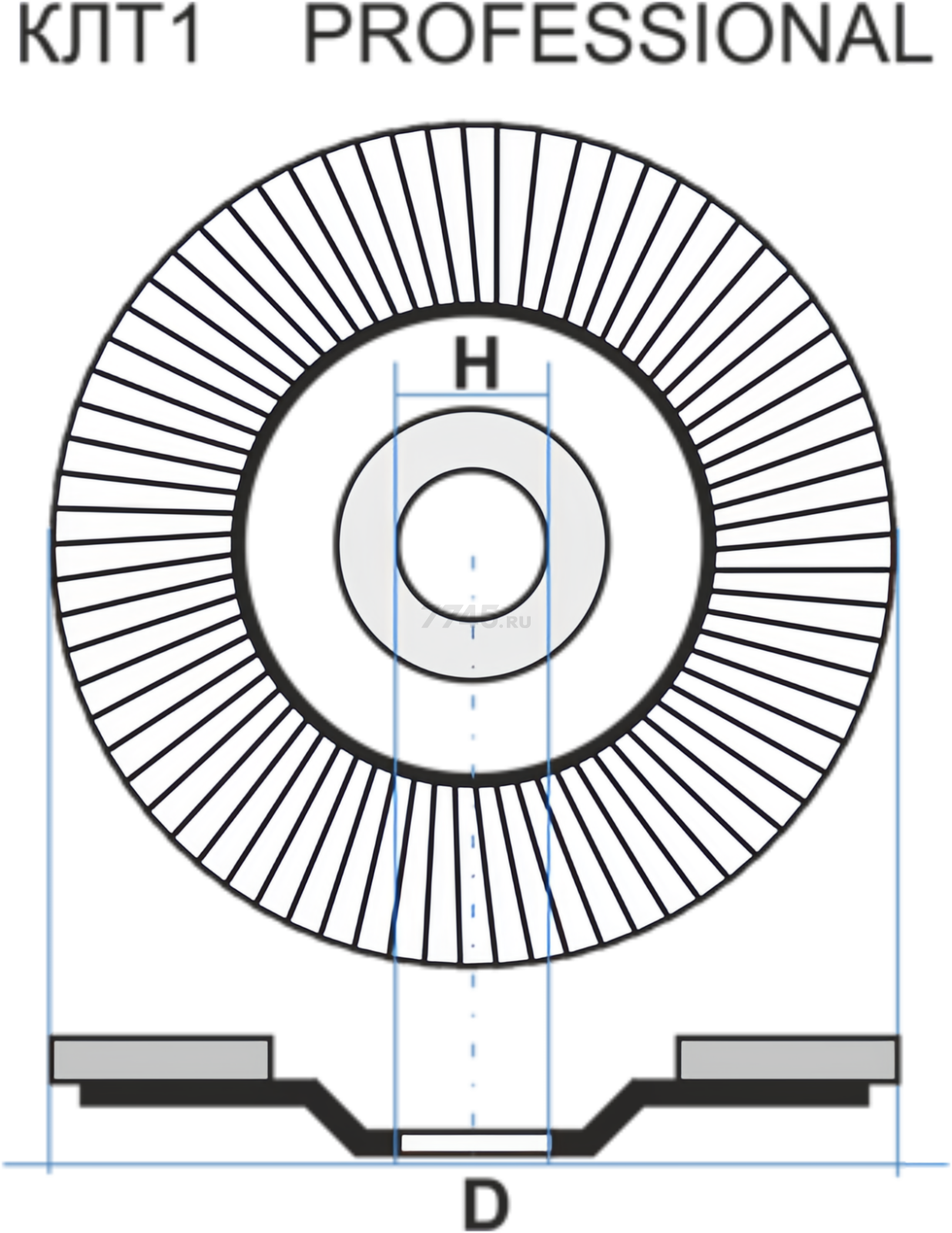 Круг лепестковый 125х22,2 мм P100 плоский LUGAABRASIV Professional КЛТ1 (4603347337950) - Фото 3