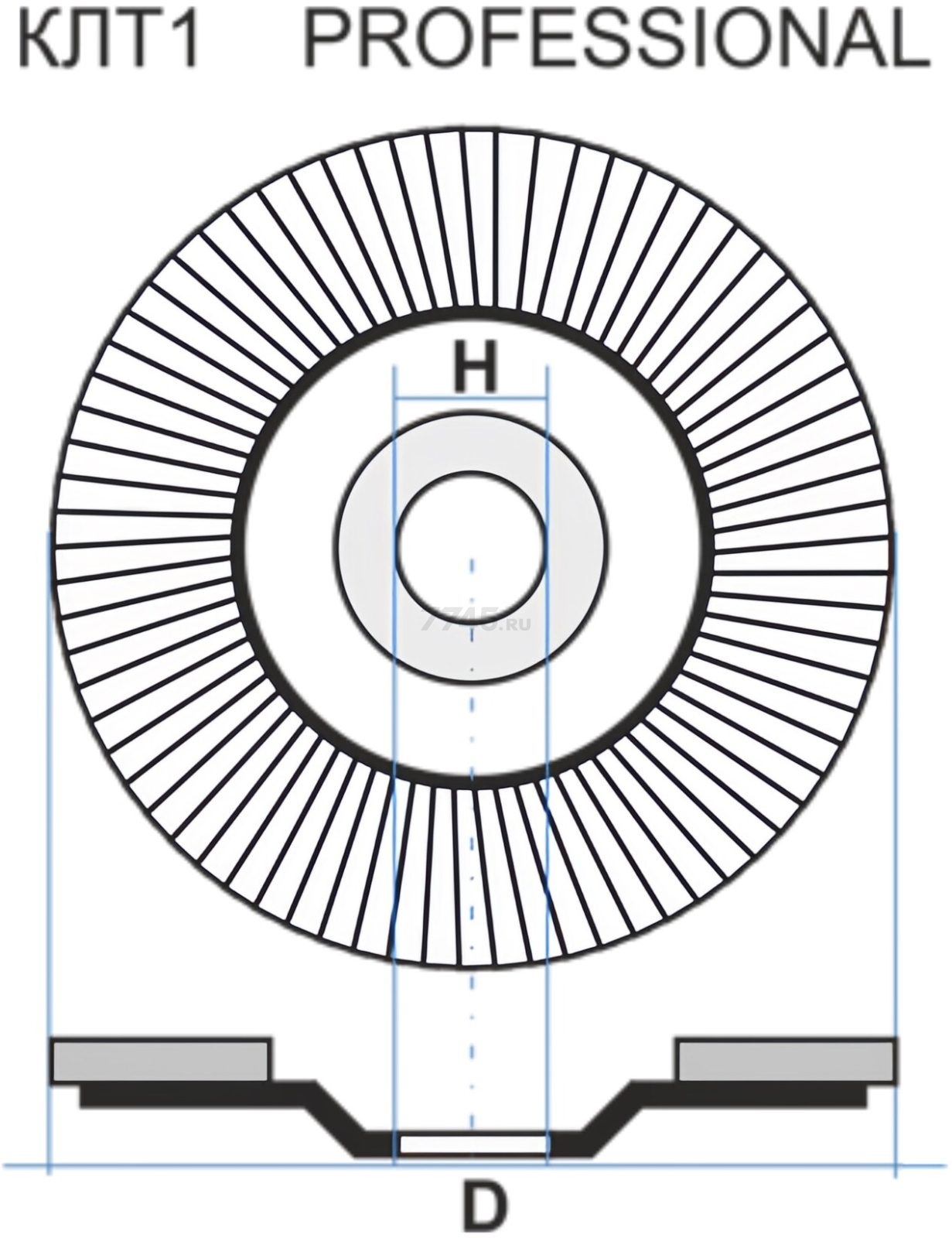 Круг лепестковый 125х22,2 мм P60 плоский LUGAABRASIV Professional КЛТ1 (4603347337974) - Фото 5