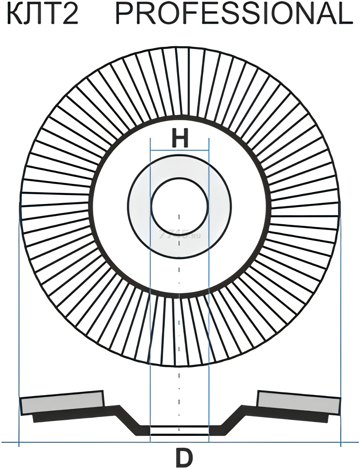 Круг лепестковый 125х22,2 мм P50 конический LUGAABRASIV Professional КЛТ2 (4603347277157) - Фото 3