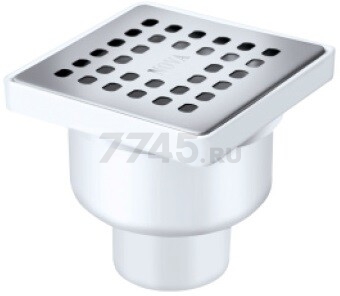 Трап с вертикальным отводом D 50 с сухим затвором решетка нержавеющая сталь 100х100 мм AV ENGINEERING (AVE5010102) - Фото 8