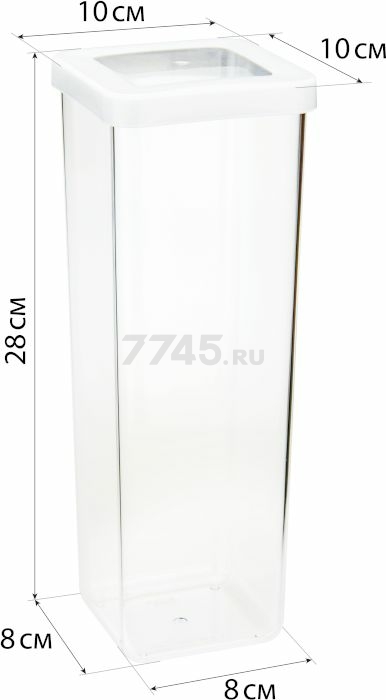 Емкость пластиковая для сыпучих продуктов IDEA Степ 1,9 л (М1294) - Фото 2