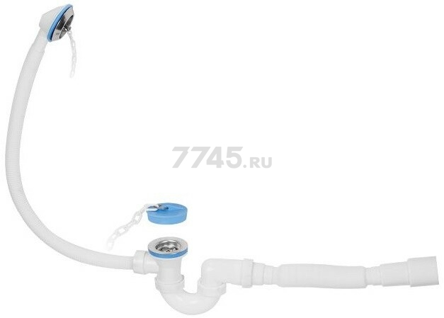 Сифон для ванны выпуск D70 перелив гибкая труба 40х40/50  AV ENGINEERING (AVE129720)