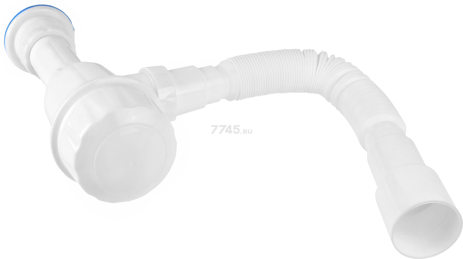 Сифон для кухни выпуск D70 гибкая труба 1 1/2"- 40/50 мм AV ENGINEERING (AVE129761) - Фото 2