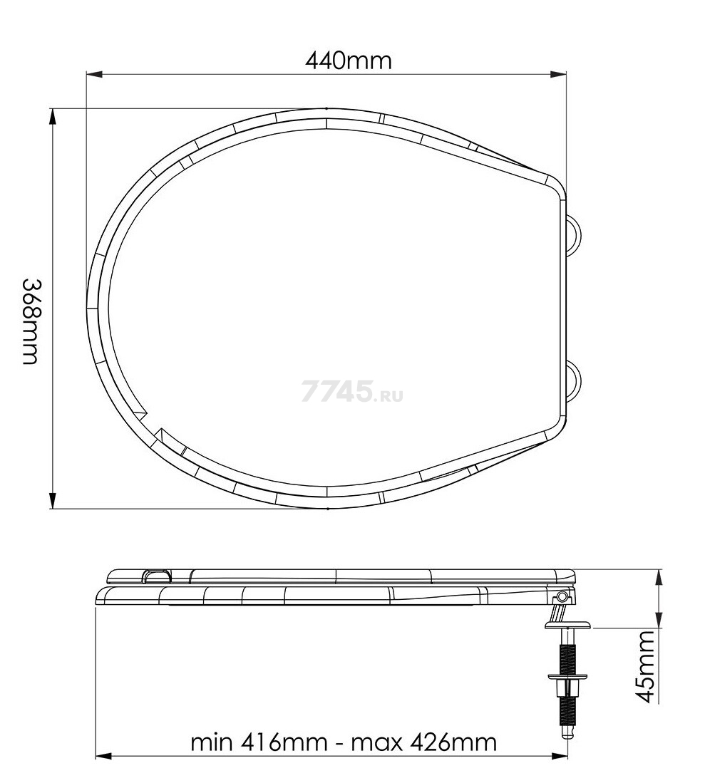 Сиденье для унитаза AV ENGINEERING (AVE129717) - Фото 8