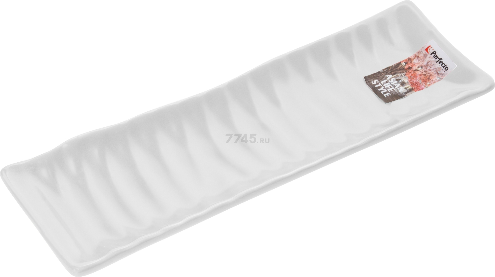 Блюдо керамическое прямоугольное PERFECTO LINEA Asian 23,5х7,5х2,5 см белый (17-102350)