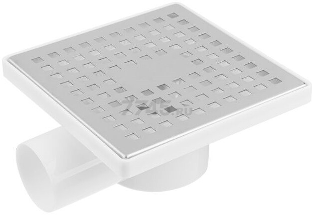 Трап с горизонтальным отводом D 50 с сухим затвором решетка нержавеющая сталь 150х150 мм AV ENGINEERING (AVE5015152) - Фото 8