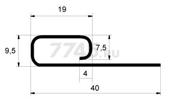 Планка финишная ПВХ GRAND LINE 3,6 м бежевая (41917) - Фото 2