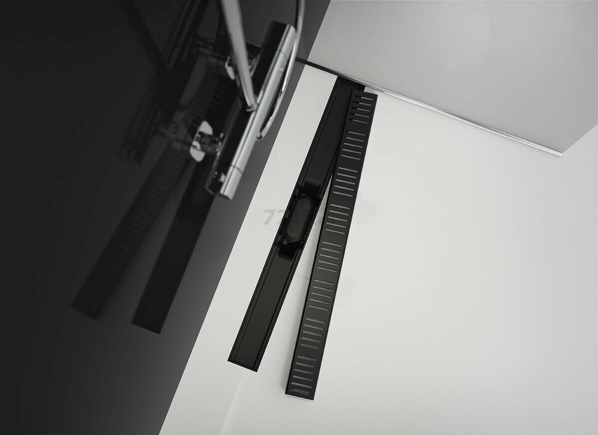 Водоотводящий желоб с порогами для перфорированной решетки чёрный Simple ALCAPLAST (APZ10BLACK-550M-RU) - Фото 2