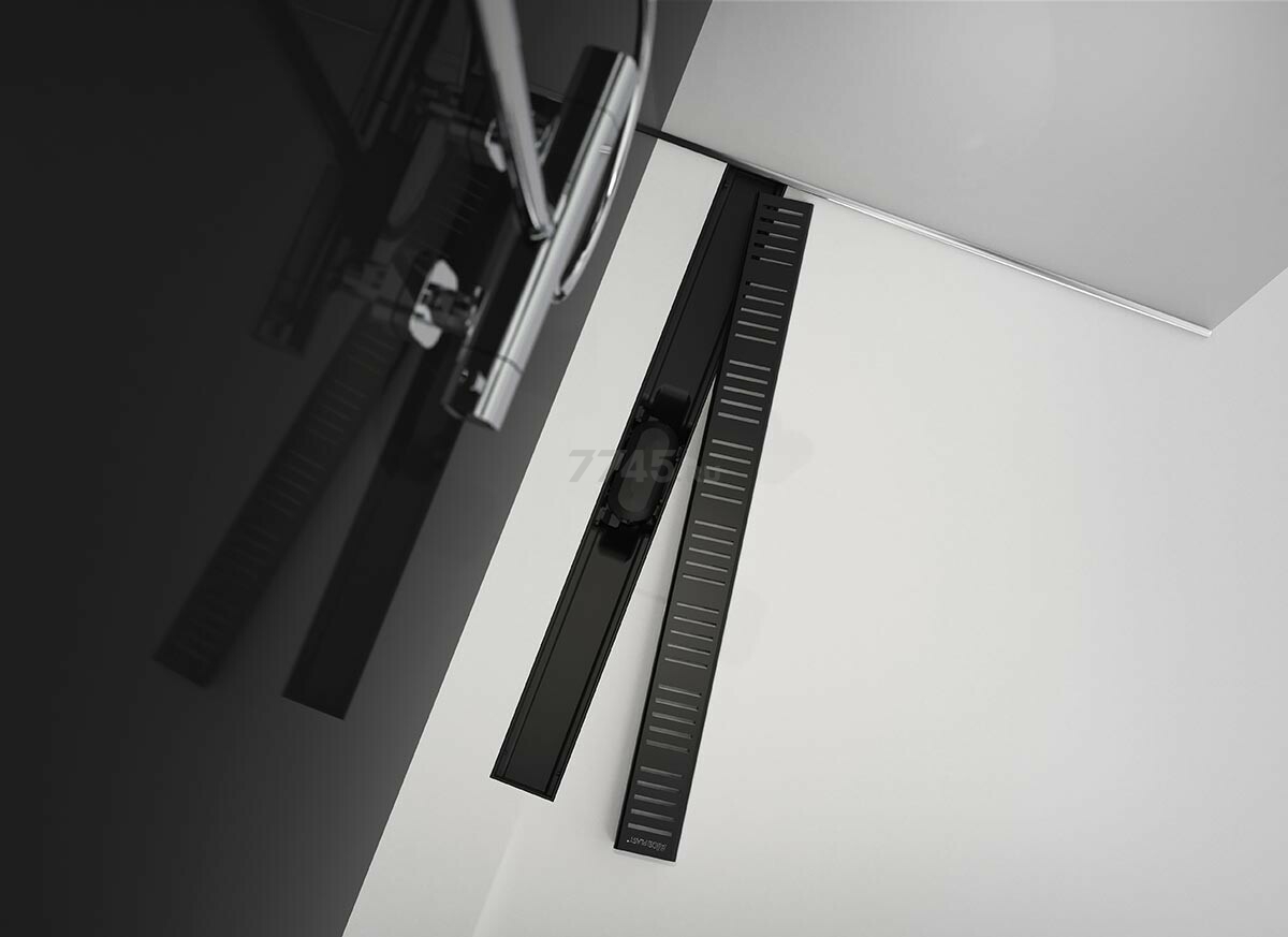 Водоотводящий желоб с порогами для перфорированной решетки чёрный Simple ALCAPLAST (AG101101650) - Фото 3