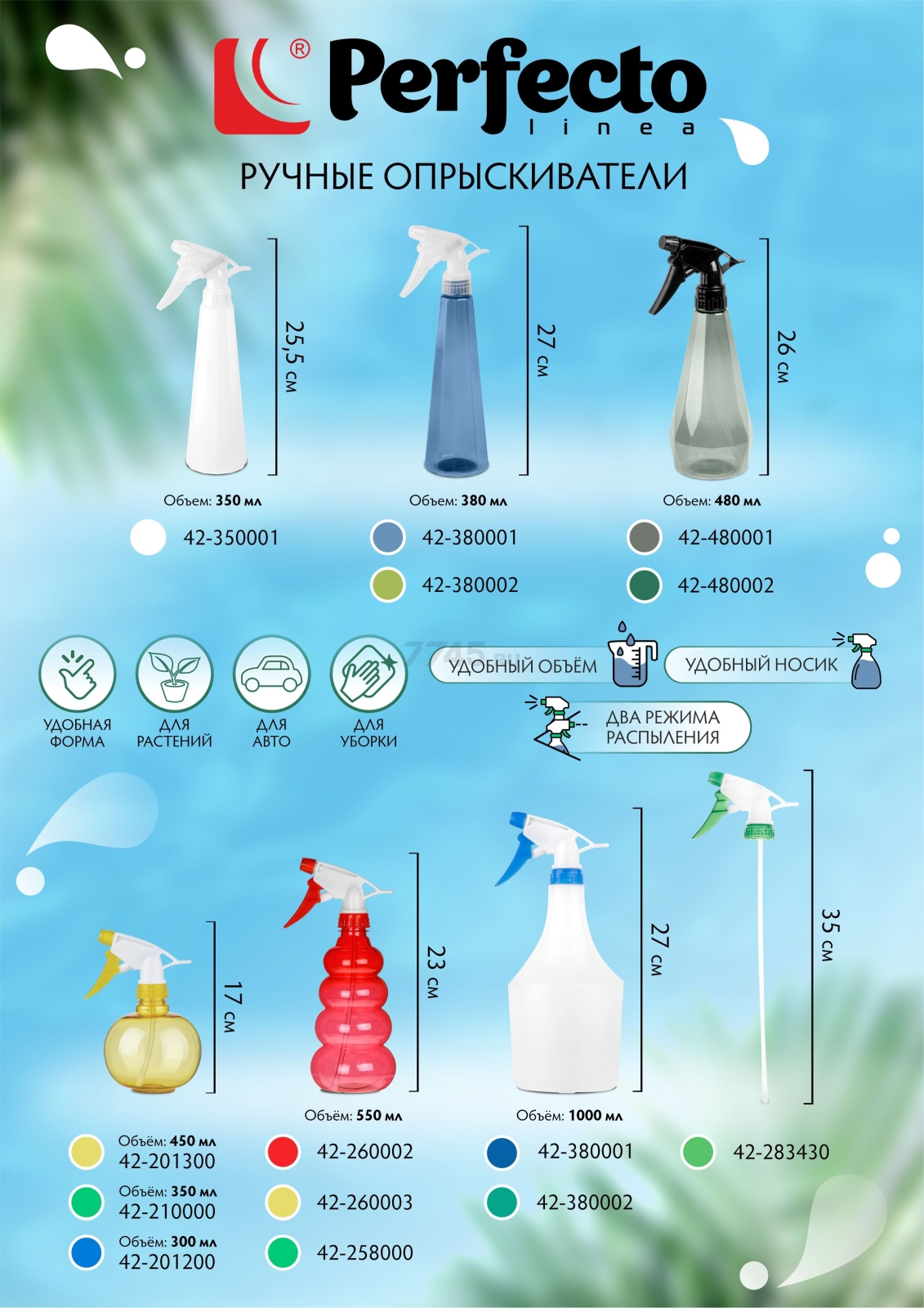 Опрыскиватель ручной 0,3 л PERFECTO LINEA (42-201200) - Фото 3