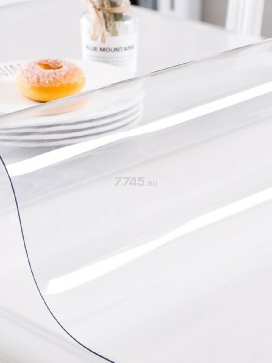 Скатерть прямоугольная DEKORELLE Гибкое стекло 80х60 см 2,0 мм прозрачное (118-80) - Фото 5