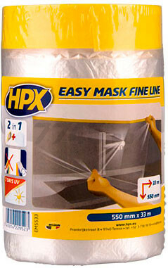 Пленка укрывная с малярной лентой 0,55х33 м HPX Easy Mask Fine Line (EM5533)