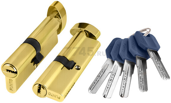 Сердцевина замка (евроцилиндр) с вертушкой PUNTO Z402 70 мм 35x35 латунь