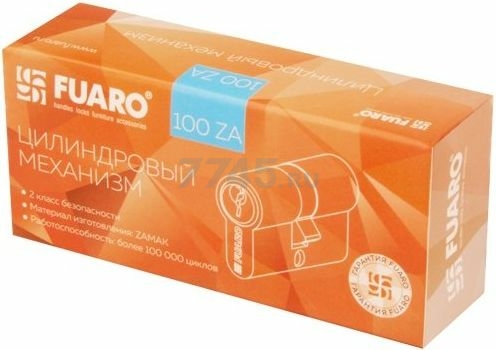 Евроцилиндр FUARO 100 ZA 60 мм 30x30 латунь - Фото 3