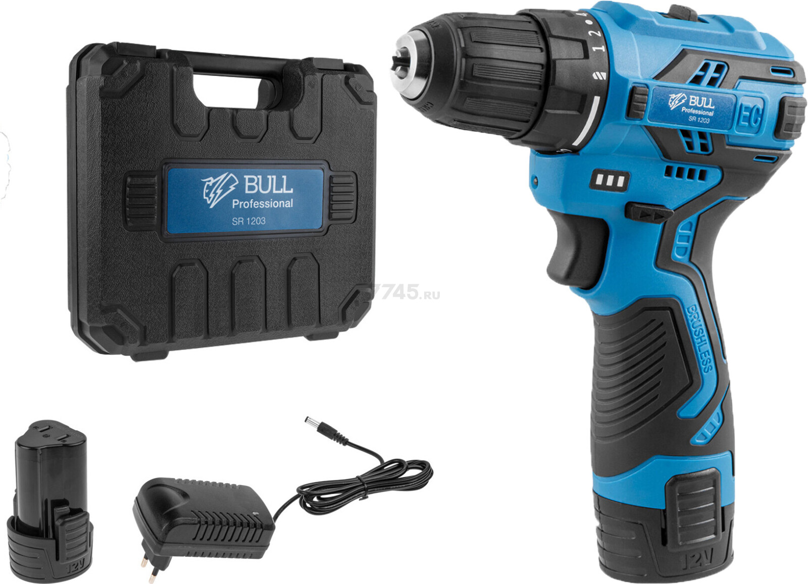 Дрель-шуруповерт аккумуляторная BULL SR 1203 (0329108)