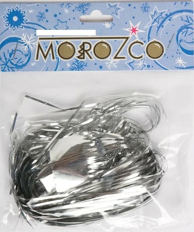 Мишура новогодняя МОРОЗКО Дождик серебро 150 см (Д101501-25) - Фото 3