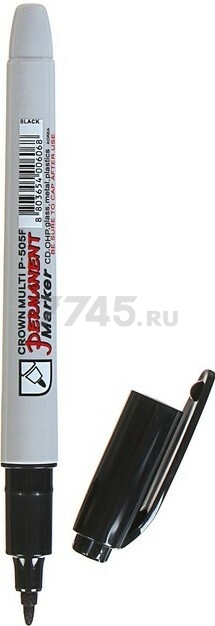 Маркер перманентный CROWN Multi Marker Super Slim черный (P-505Fblack) - Фото 2