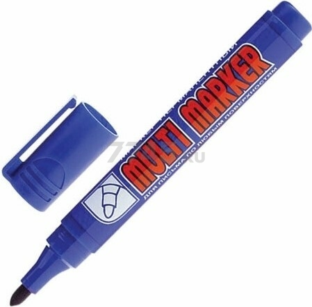 Маркер перманентный фетровый CROWN Multi Marker синий (CPM-800blue) - Фото 2