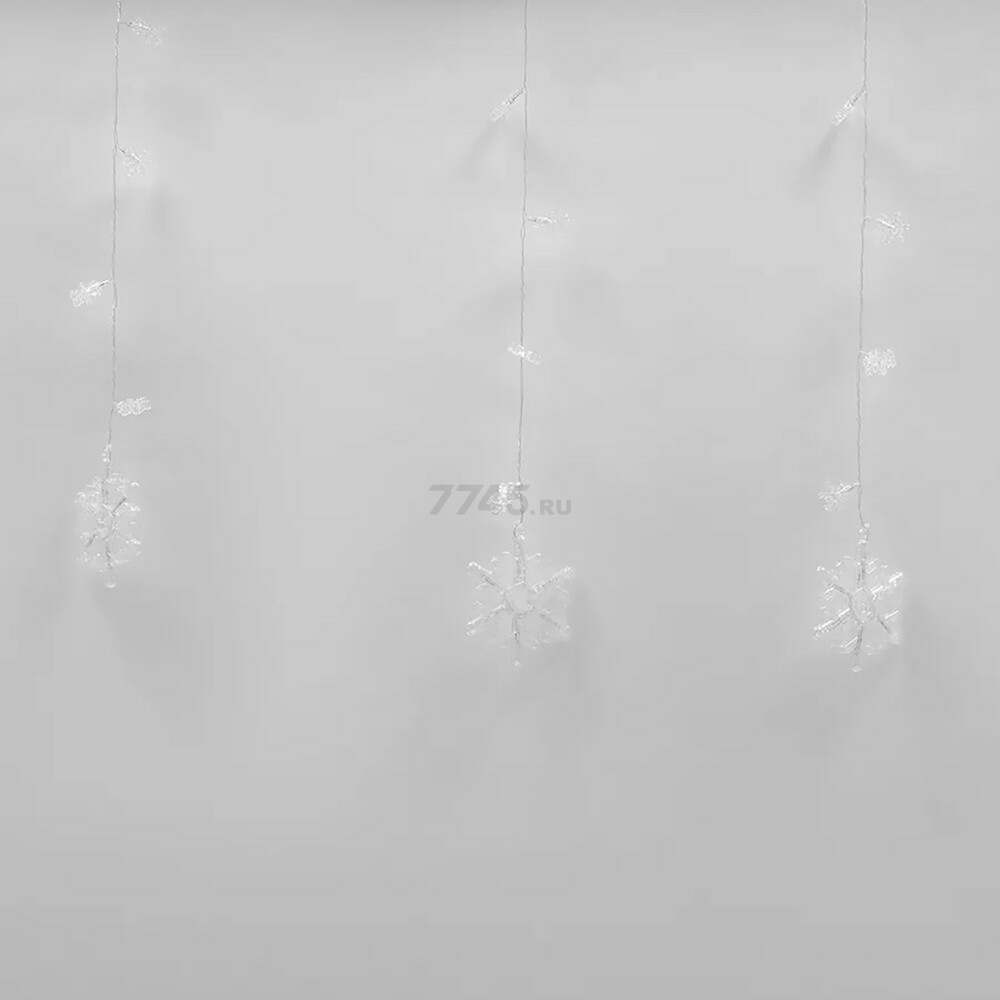 Гирлянда новогодняя светодиодная UNIEL ULD-E2706-100/DTA WHITE IP20 SNOWFALL Занавес Снегопад 2,7х0,6 м 100 диодов белый (11129) - Фото 4