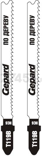 Пилка для электролобзика GEPARD по дереву T119B 2 штуки (GP0620-11)