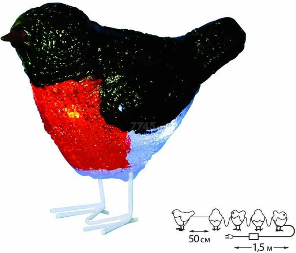 Фигура светодиодная UNIEL ULD-M1713-040/STA WHITE IP20 BIRDS5 Птички 17х13 см 40 диодов (UL-00007287) - Фото 3
