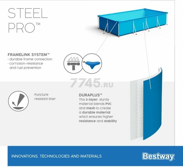 Бассейн BESTWAY Steel Pro 259х170х61 см (56403) - Фото 6