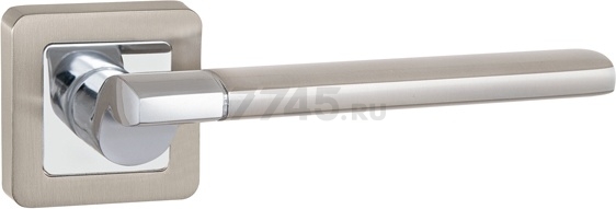 Ручка дверная на розетке PUNTO Galaxy QR SN/CP-3 матовый никель, хром (37011)