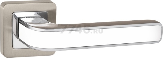 Ручка дверная на розетке PUNTO Nova QR SN/WH-19 матовый никель, белый (37519)