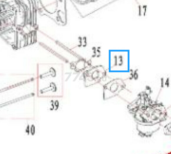 Фланец карбюратора для газонокосилки ECO DVO150 к LG-534,634,810 (472301)