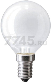 Лампа накаливания E14 PHILIPS Frosted P45 40 Вт