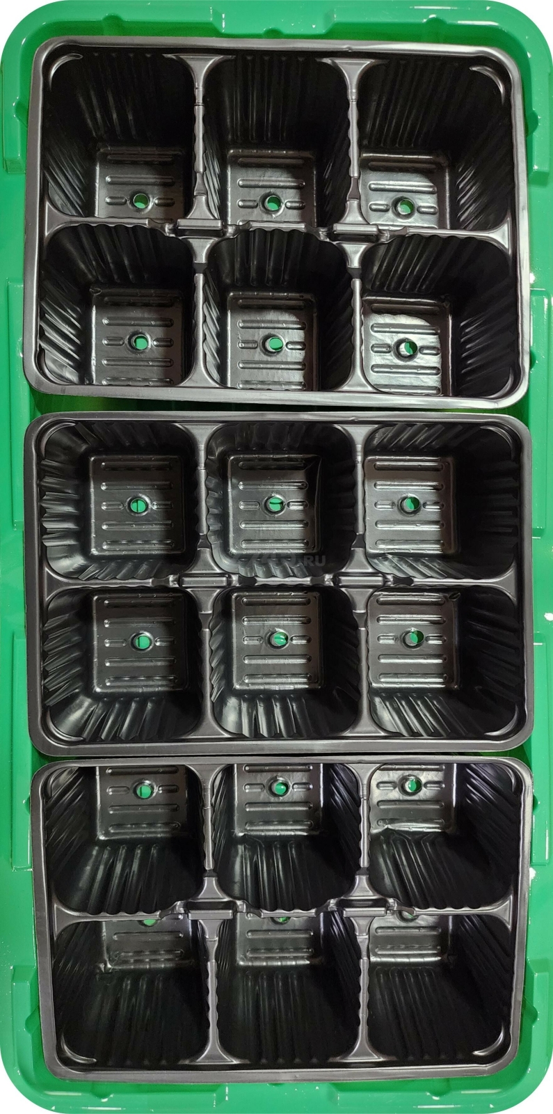 Мини-парник пластмассовый 18 ячеек INGREEN зеленый (ING60011F)