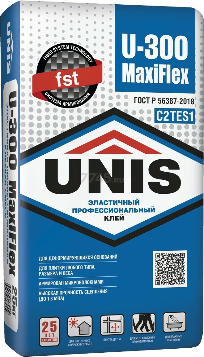 Клей для плитки UNIS U-300 MaxiFlex 5 кг