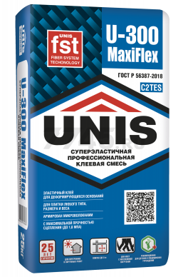 Клей для плитки UNIS U-300 MaxiFlex 5 кг - Фото 2