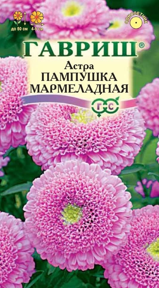 Семена астры Цветочная коллекция Пампушка мармеладная розовая ГАВРИШ 0,3 г (10006539)