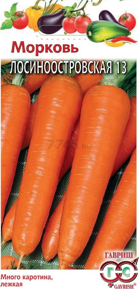 Семена моркови Овощая коллекция Лосиноостровская 13 ГАВРИШ 2 г (00001541)