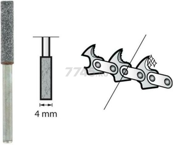 Насадка для гравера для заточки пильных цепей 4 мм DREMEL 453 3 штуки (26150453JA) - Фото 3