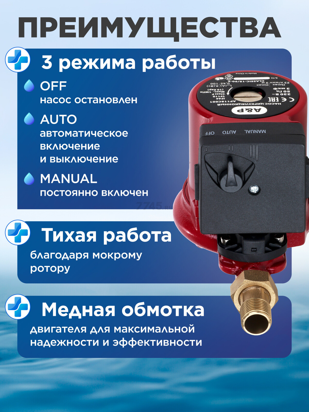 Насос циркуляционный A&P Classic-15/90-Z (AP118C001) - Фото 3