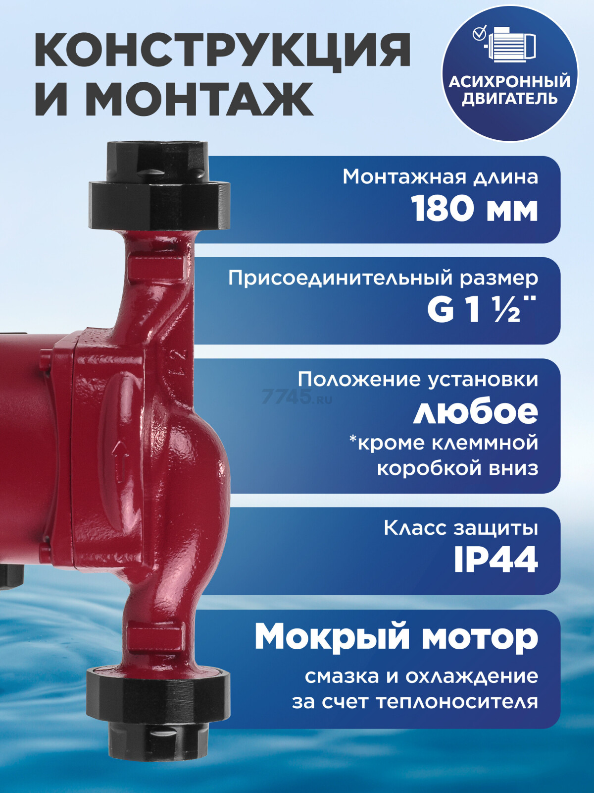 Насос циркуляционный A&P Titan-RS25-40-180 (AP118T005) - Фото 5