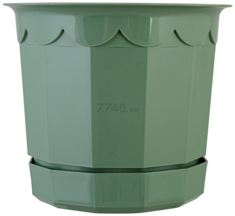 Горшок для цветов IDILAND Oregano 4 л светло-бежевый с декором (221604425/01) - Фото 3