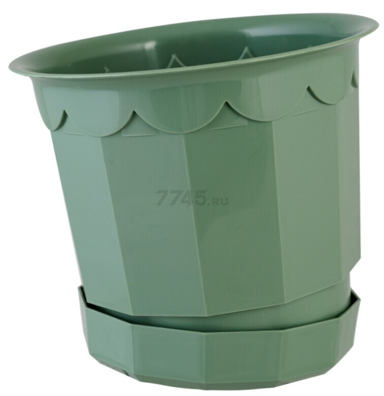 Горшок для цветов IDILAND Oregano 4 л светло-бежевый с декором (221604425/01) - Фото 2